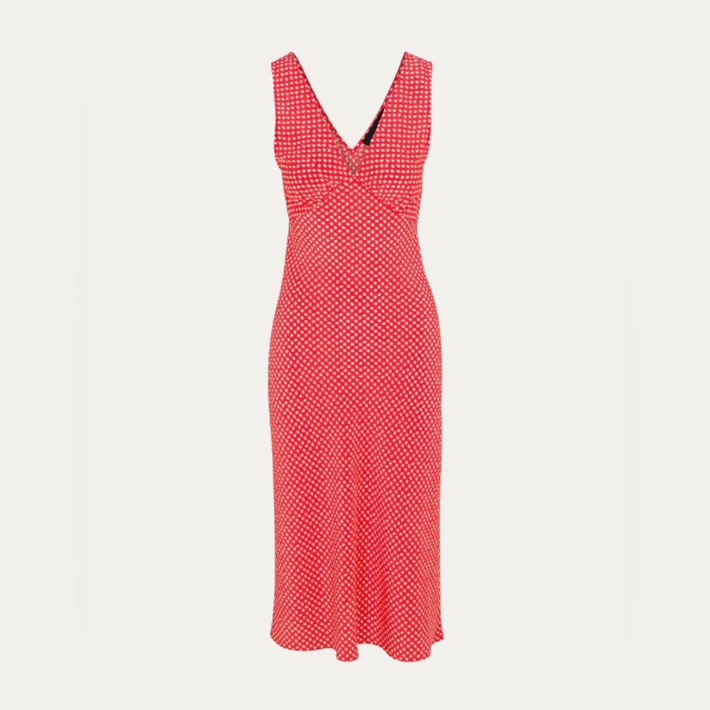 Realisation Par Stephanie Paradiso Red Midi Dress Silk Small